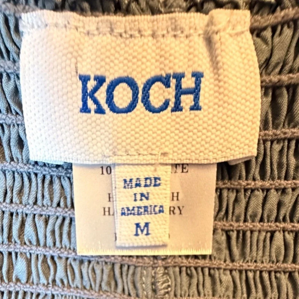 KOCH‎ Erica Steel Gloss Metallic Smocked Mini Skort Size M Made in USA